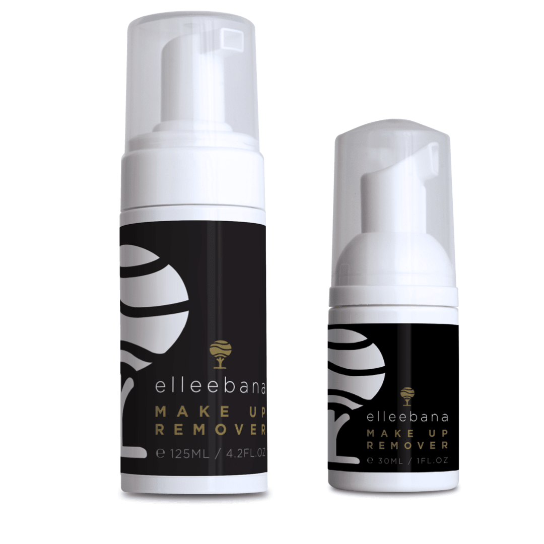 Pump bottle of Elleebana Foaming Lash and Brow Cleanser for pre-treatment preparation and daily aftercare.