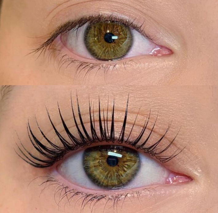 Elleebana One Shot before and after lash lift result