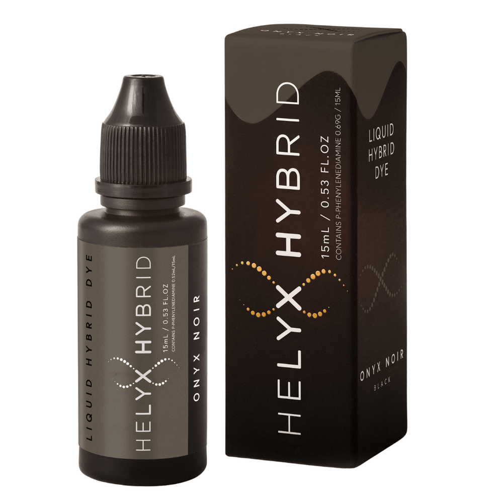 Full line-up of Helyx Hybrid Brow Stain tubes in seven versatile hair and skin tint shades.